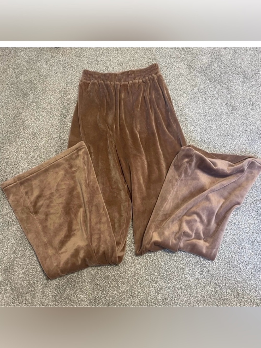 Skims Brown Velvet Wide Leg Sweatpants